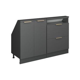 Vicco Armario De Cocina Para Techo Inclinado R-line, Antracita-oro, 120 Cm Lote De 2, Vicco