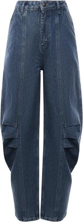 Rotate Denim Cargo Broek - Dames - Loose Fit Jeans - Blauw - S - Denim - Jeans