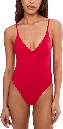 Seafolly Eco Collective V-Neck One-Piece Womens Swimsuits One Piece Cosmo Red : AUS 14 (US Womens 10), Elastane/Nylon