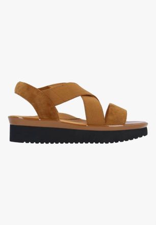 L'Amour Des Pieds Womens Aizling Sandal In Coffee Kid Suede
