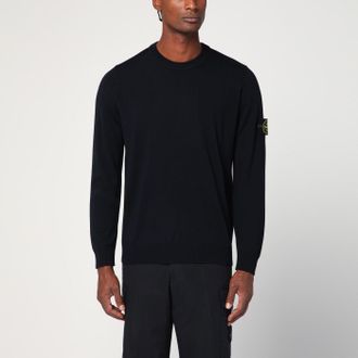 Stone Island Navy blue wool sweater