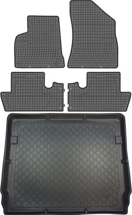 OEM Peugeot 5008 I Van De 05.2009 A 06.2017 Set - Alfombrillas De Goma Para Coche + Alfombrilla Para Maletero