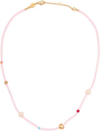 Anni Lu Anni LU Oh So Fine 18kt Gold-plated Beaded Necklace - Pink - One Size