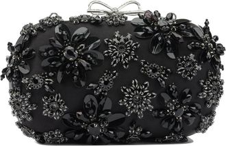 Self Portrait Zelfportret satijnen handtas met kristallen