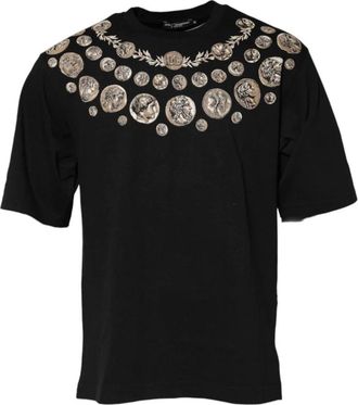 Dolce & Gabbana Muntdruk Crew Neck T-shirt - Heren - T-shirts - Zwart - M - Katoen - Tops