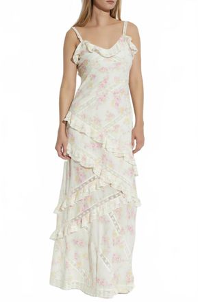 LoveShackFancy Nocelle Dress In White Peach