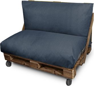 Happers Happers - Set De Cojines Para Palets Asiento 120x80x20 + Respaldo 120x45x25 Gris Petr&oacute;leo Naylim Mate