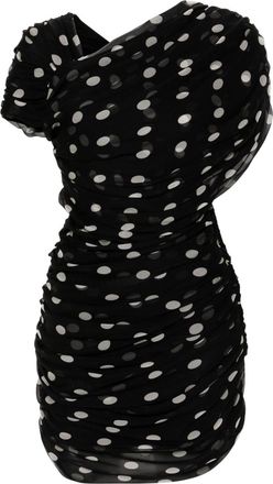 Saint Laurent polka-dot mini dress - women - Silk/Viscose - 38 - Black