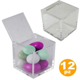 Trade Shop Trade Shop - Set 12 Bomboniera Scatola 5x5x5cm Porta Confetti Comunione Matrimonio Battesimo
