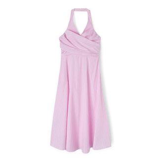 Motivi Gestreepte poplin jurk - Dames - Casual kleedjes - Roze - XS - Katoen - Kleedjes