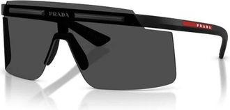 Prada PS B06S Shield Zonnebril - Heren - Zonnebrillen - Zwart - 40 MM - Nylon - Accessoires