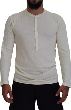 Dsquared2 Beige Cotton Linen Long Sleeves Pullover Mens Sweater (Pre-Owned)