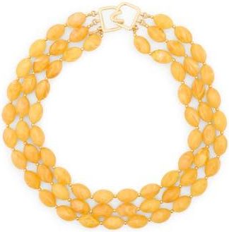 Kenneth Jay Lane Beaded Layered Necklace in Amber at Nordstrom Rack