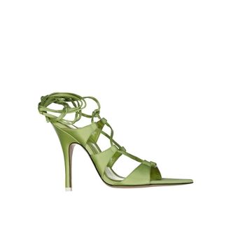 The Attico Bicolor Silk Stiletto Heel Womens Sandals