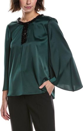 Anne Klein Slit Front Flutter Sleeve Top