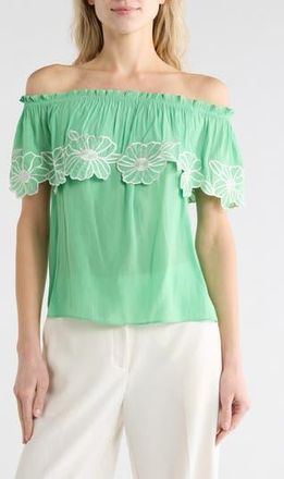Ramy Brook Cairo Popover Top in Bright Fern at Nordstrom Rack, Size X-Small