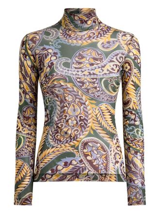 Etro High-Neck Top With Paisley Pattern