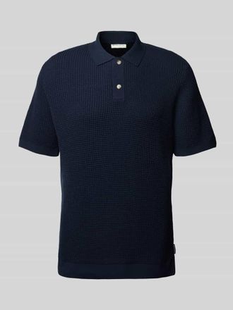 Tom Tailor Relaxed Fit Poloshirt aus Baumwoll-Mix in Dunkelblau, Gr&ouml;&szlig;e M