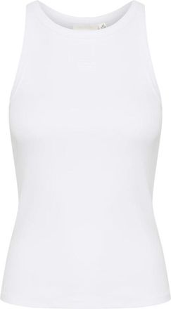 Gestuz Cropped Logo Tank Top Helder Wit - Dames - Tops zonder mouwen - Wit - M - Tops