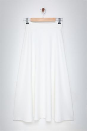 Trendyol Modest Dames Ecru Effen Maxi Uitlopend rok A-lijn Modest Rokken