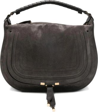 Chlo&eacute; Marcie Suede Hobo Bag - Dames - Handtassen - Bruin - ONE Size - Leer - Tassen