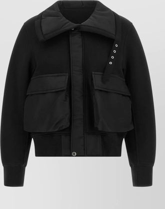 sacai cotton blend single breasted coat