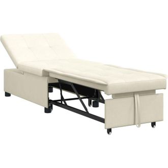 vidaXL Sofa Bed Cream 67 x 194 x 38 cm Velvet Vidaxl