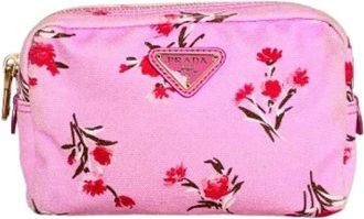 Prada Pre-owned Bags, female, Pink, Size: ONE SIZE Pre-owned Canapa Pouch