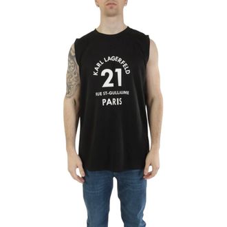 Karl Lagerfeld Tops, Heren, Zwart, S, Karl Lagerfeld - Tops > T-shirts