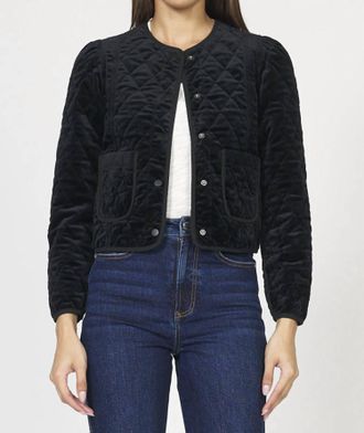 Dear John Denim Kit Jacket In Black Velvet