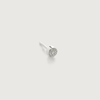 Monica Vinader Sterling Silver Fiji Tiny Button Diamond Single Stud Earring Diamond
