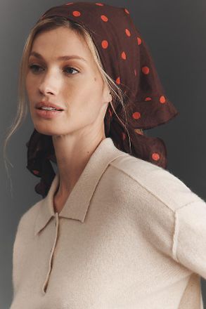 Damson Madder Sheer Spotted Hair Scarf