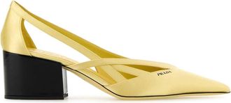 Prada Pastel Yellow Satin Pumps
