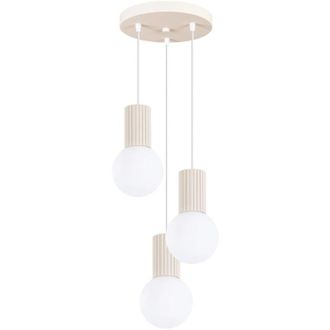 Wonderlamp L&aacute;mpara Colgante Mido Beige, 3 Luces