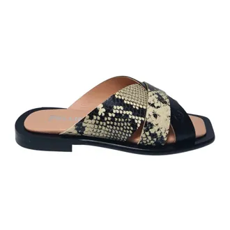 Pollini Schoenen, Dames, Zwart, 36 EU, Leer, Leren Slider