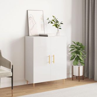 vidaXL Credenza 69,5x34x90 cm in Legno Multistrato Bianco Lucido - Vidaxl