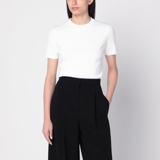 Max Mara T-shirt bianca in viscosa cr&ecirc;pe