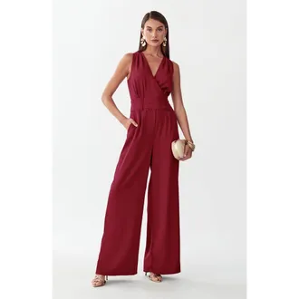 BWLDR Glade Jumpsuit in Burgundy at Nordstrom, Size 14