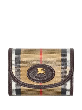 Burberry Highlands checked knight wallet - women - Cotton/Lyocell/Linen/Flax - One Size - Neutrals