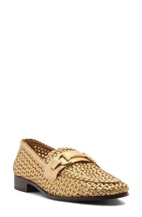 Arezzo Nola Woven Bit Loafer in Gold at Nordstrom, Size 6.5