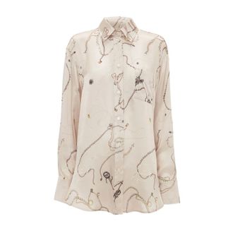 Victoria Beckham Shirts, female, White, M, Jewellery Print Shirt