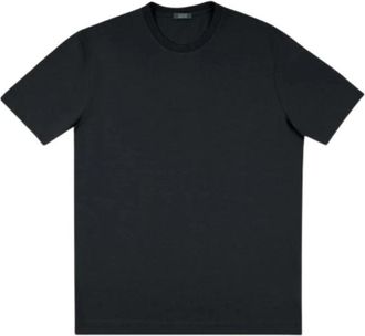 Zanone Casual Katoenen T-Shirt voor Mannen - Heren - T-shirts - Zwart - 2XL - Katoen - Tops