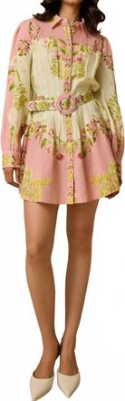 Hemant & Nandita Womens Short Dress In Pink Floral