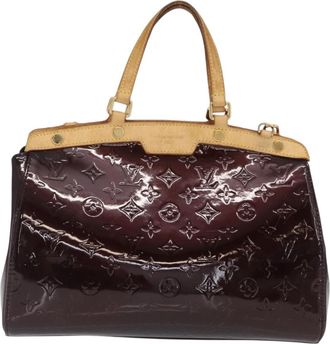 Louis Vuitton Brea Handbag Monogram Vernis Burgundy Patent_Leather Handbag (Pre-Owned)