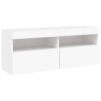 Berkfield Home TV Wall Cabinet with LED Lights White 100x30x40 cm | Size: 100 x 30 x 40 cm