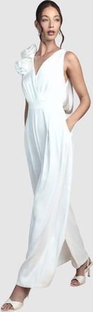 Coast Corsage Cowl Back Bridal Jumpsuit in Ivory at Nordstrom, Size 14
