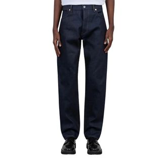 Stone Island Straight Jeans, male, Blue, Size: W34 J100008 Selvedge Indigo Denim