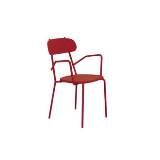 MondoViro Juego de 4 sillones de jard&iacute;n de metal rojo 53x53 cm 84h