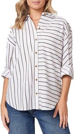 Scotch & Soda Oversize Button-Up Shirt in Sugar Swizzle Stripe at Nordstrom Rack, Size Small