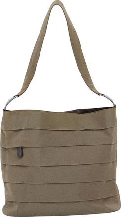 Ferragamo Vara Brown Canvas Shoulder Bag (Pre-Owned)